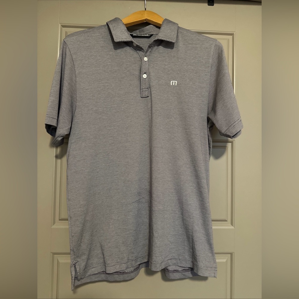Men’s Travis Mathew Purple Striped Polo Shirt